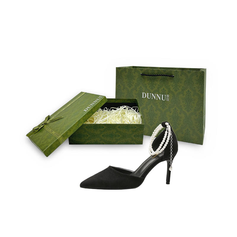 DUNNU Suede Slim Heel High Heels Women's Black