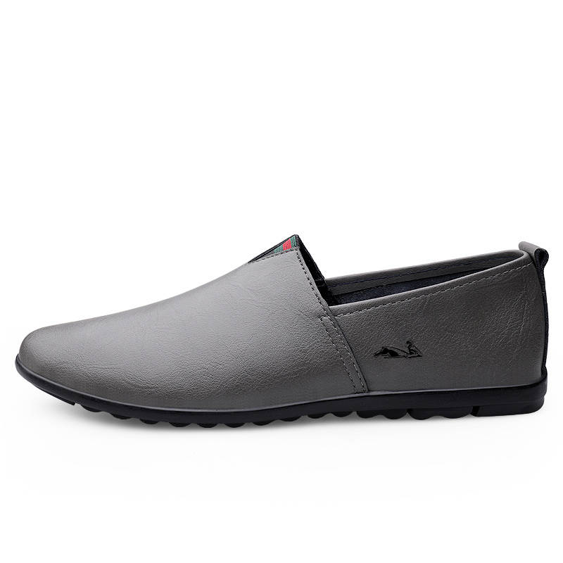 YINGLUNQISHI Cow Split Leather Men's Casual Shoes Men's Gray
