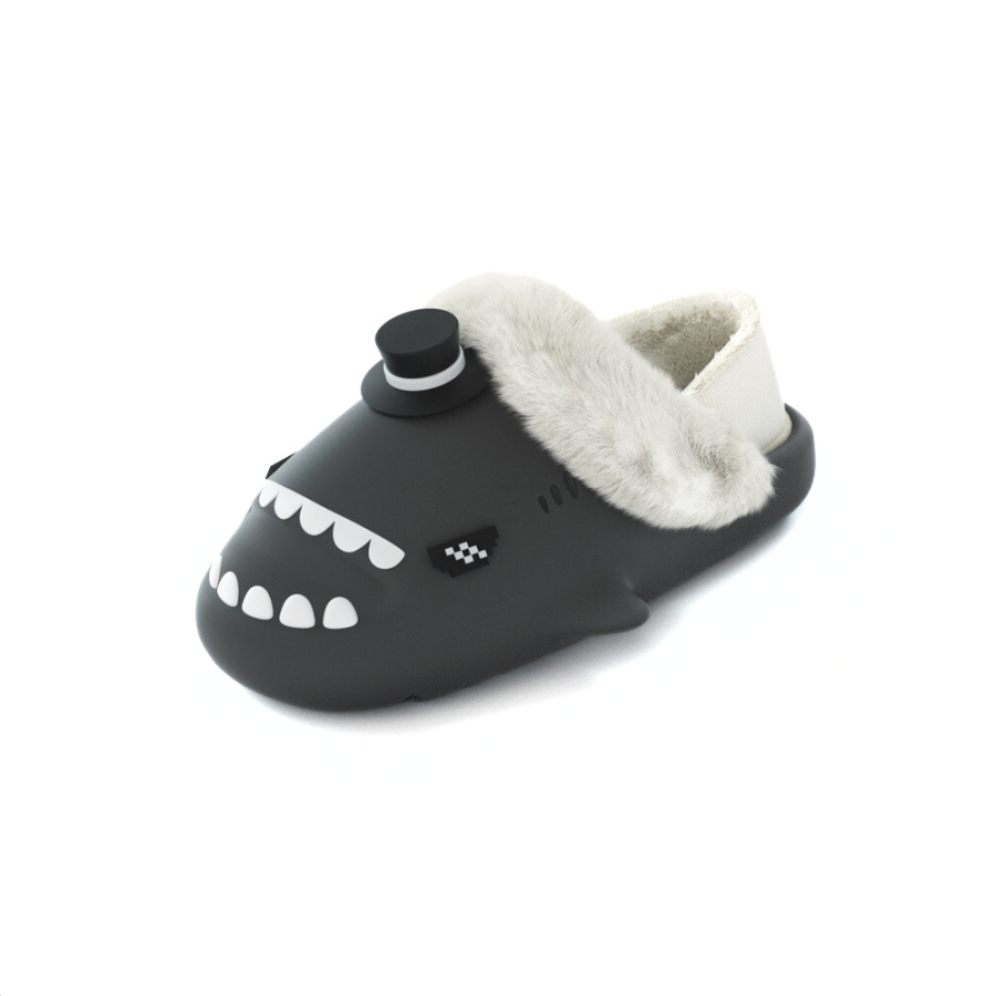 HelloSlippers Shark Winter Sharkicks Winter Soft Denim Cap, Closed Toe Slippers With Heel Unisex