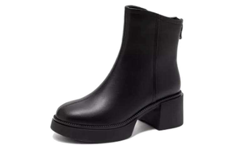 Satchi Sheepskin Ankle Boots 5.5cm Women's Black