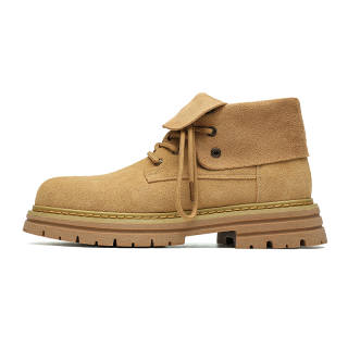 PAMASEN Cow Suede Short Combat Boots Unisex Box Included