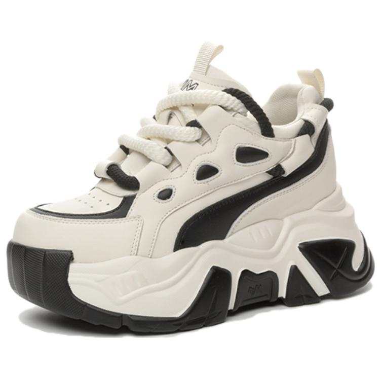 JIETEGONGYANG Cow Split Leather Breathable Lightweight Breathable And Lightweight Low top Chunky Sneakers Women's