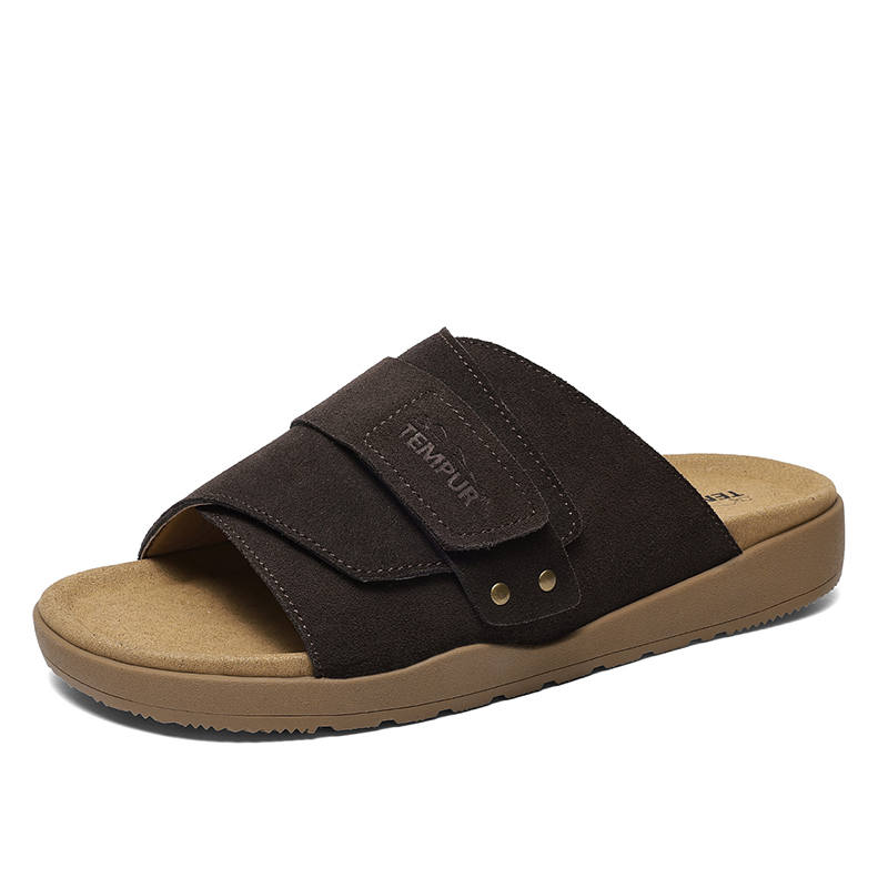 TEMPUR Slide Slippers Unisex Coffee