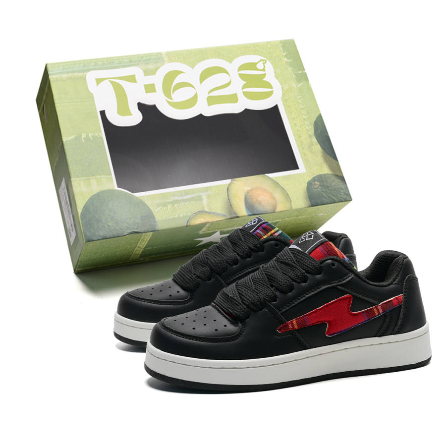 T628 Lightning Puffy Shoes Slip Resistant, Abrasion Resistant, Lightweight Low top Skateboard Shoes Unisex
