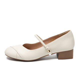 ZHR Mary Jane Shoes Women's Beige/Silver