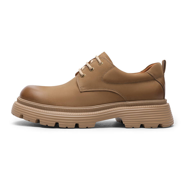 GOLDLION Top Grain Cow Leather Work Boots Men's Earth Yellow