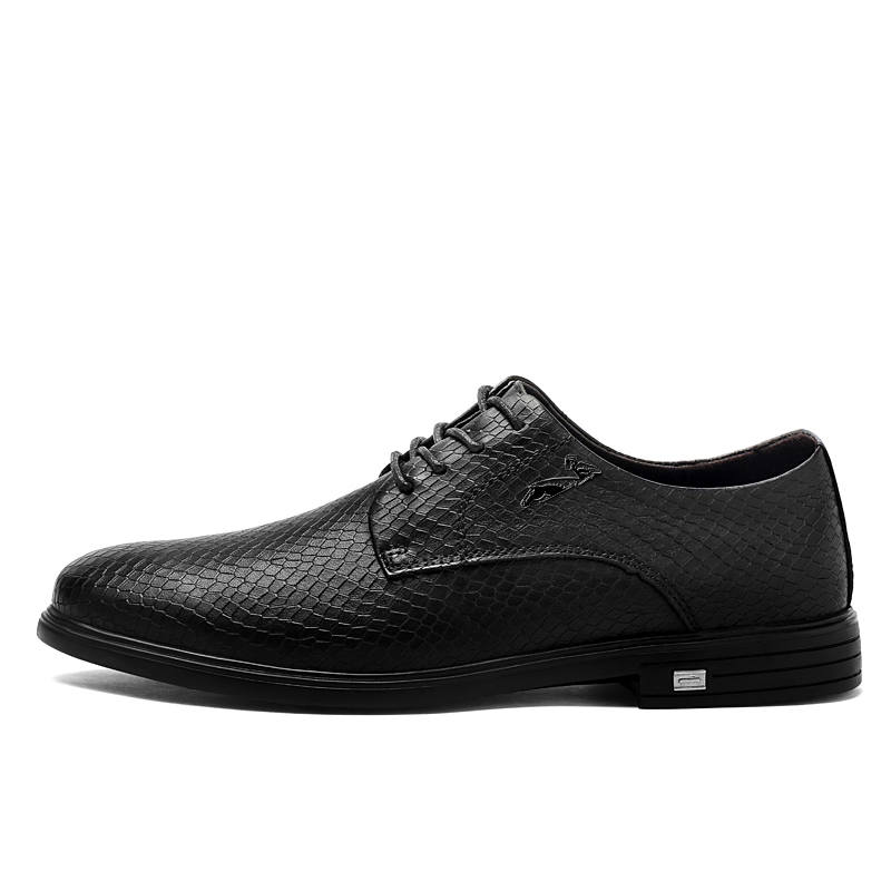 YINGLUNQISHI Top Grain Cow Leather Dress Shoes Men's Black