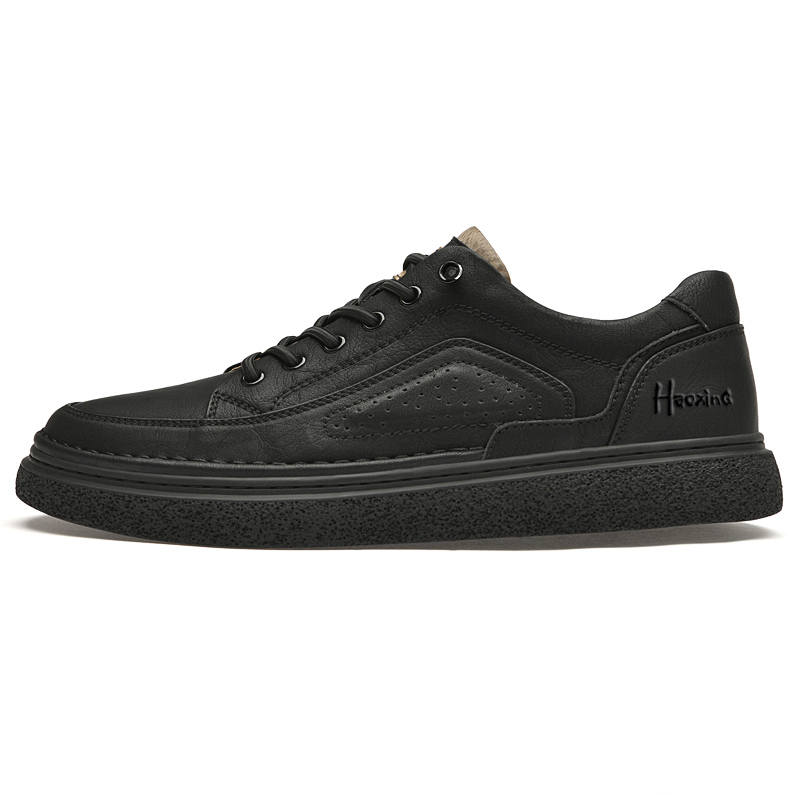 HAOXING Men's Casual Shoes Men's Low Top Black/Khaki/Sand