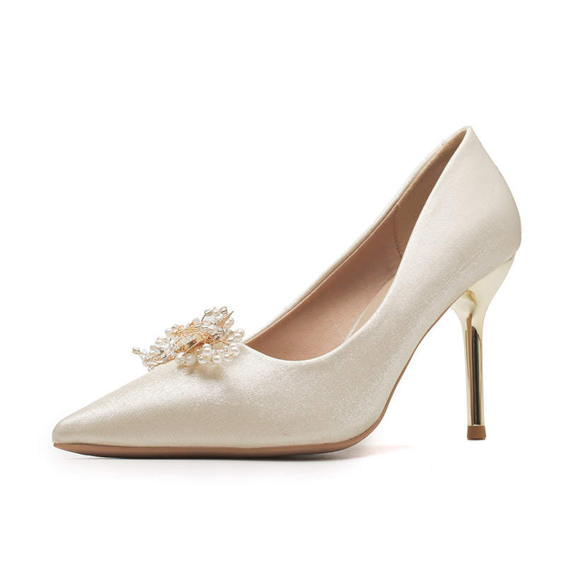 DUNNU Slim Heel High Heels 7cm Women's Silver