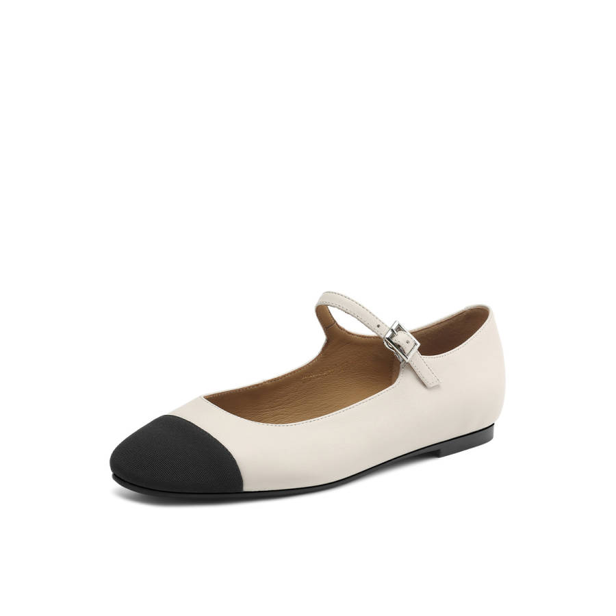 BOERDIQI Top Grain Cow Leather Mary Jane Shoes 1CM Women's