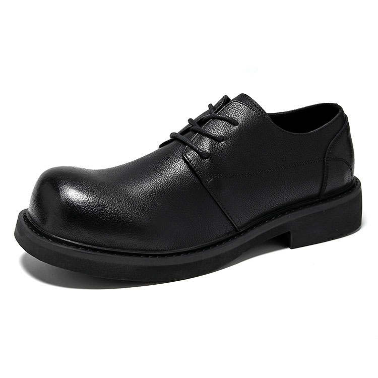 KAQIAODI Cow Split Leather Casual Shoes Men's Black