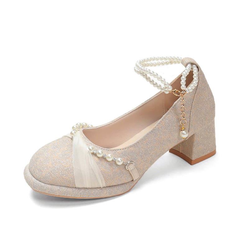 TAOLEI Pu High Heels Women's Apricot