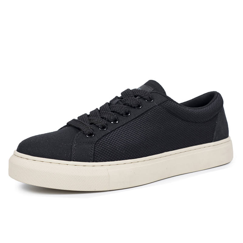 SENJIALUO Abrasion Resistant, Lightweight, And Breathable Low top Canvas Shoes Men's Black