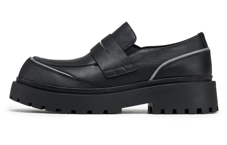 PCLP Top Grain Cow Leather Loafers Men's Black