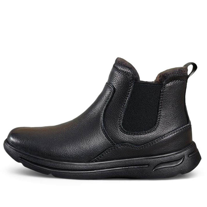 Devanro Devanro Top Grain Cow Leather Short Chelsea Boots 3.5cm Women's Black