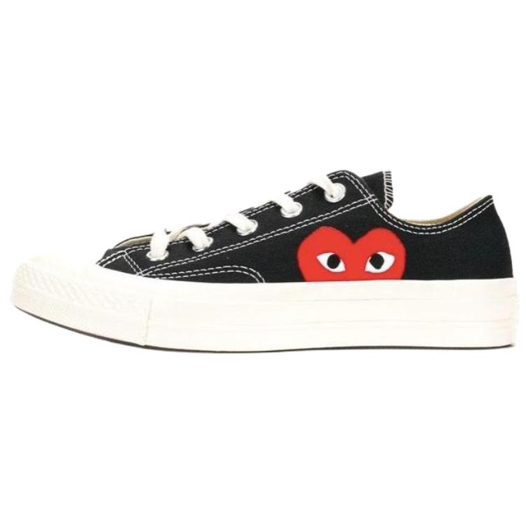 CDG Play Public Converse Chuck Taylor 70 Low top Skateboard Shoes Unisex Black White