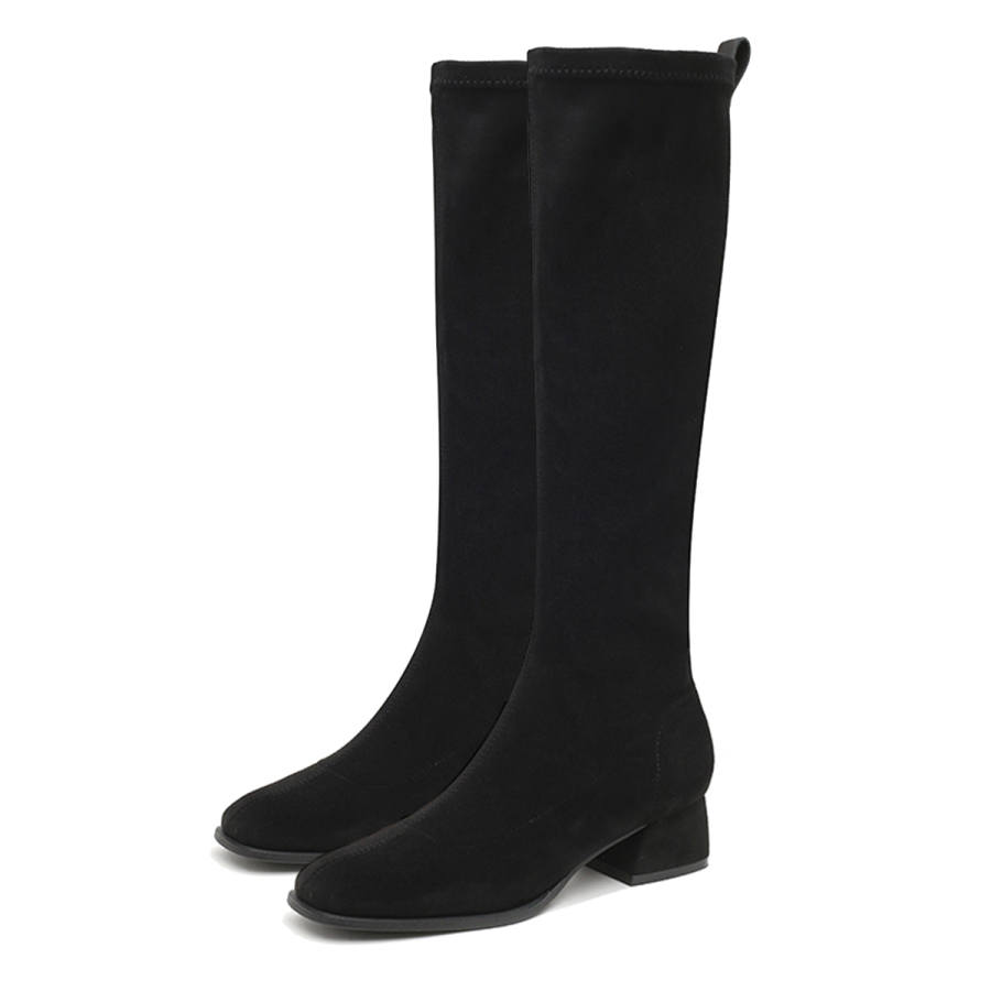 FOXER FOXER Cow Leather Knee high Boots Women's Black