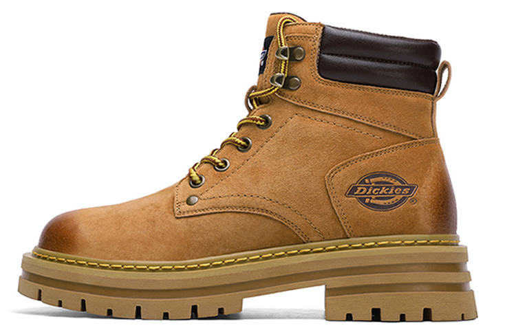 Dickies Split Pig Leather Slip Resistant Casual Shoes, Fashion High Top, Fleece Lined 12cm Outdoor Boots Men's