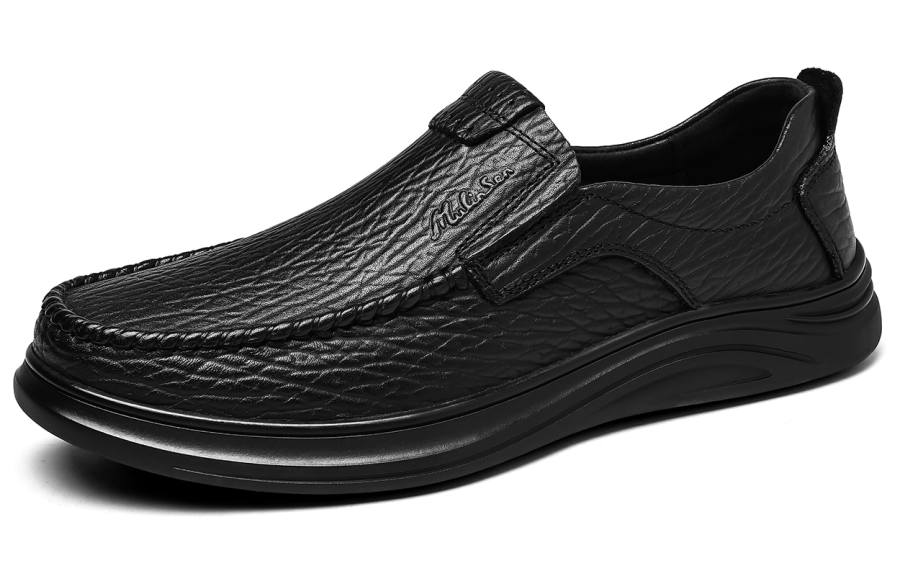 Mulinsen Cow Leather Men's Casual Shoes Men's Black