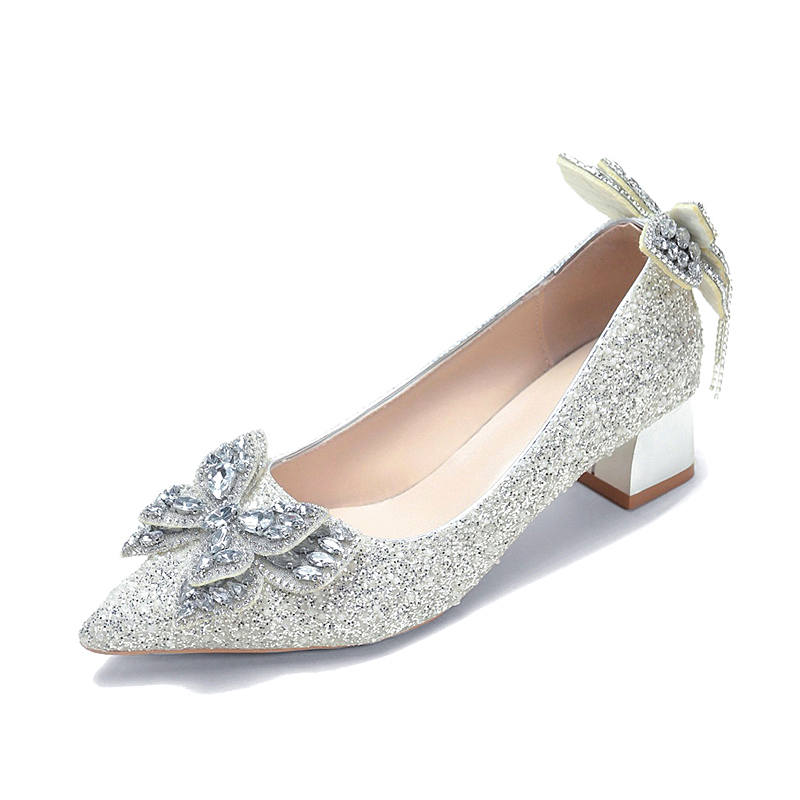 Medd Medd Pu Chunky Heel High Heels Women's Silver