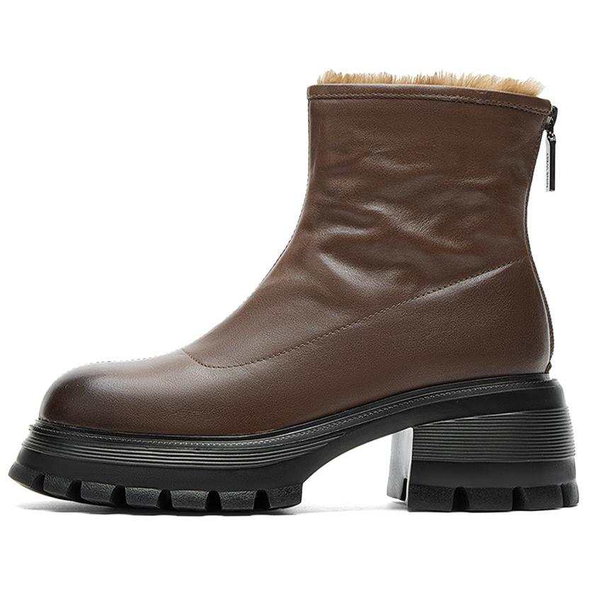 NINE WEST Cow Leather Ankle Boots 6.5cm Women's