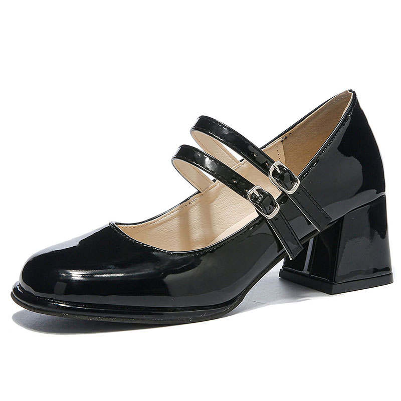 Medd Synthetic Leather Block Heel Mary Jane Shoes Women's