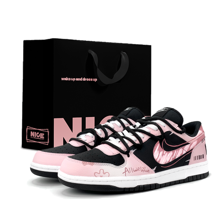 Nike Nike Big Shopping Bag, Pink Ink Encounter Leather Cushioning Low top Skateboard Shoes Men's Pink
