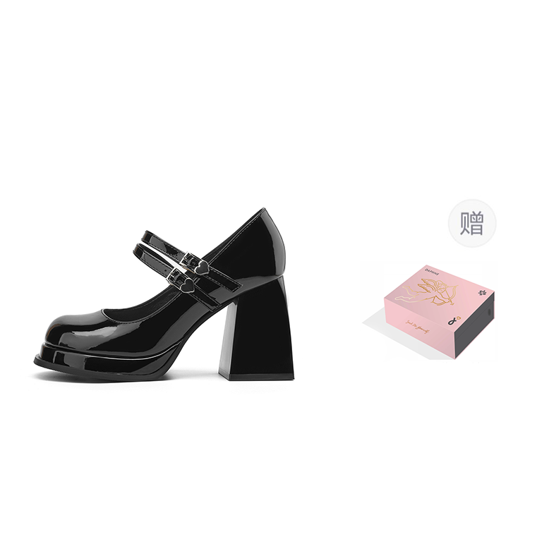 DAPHNE Pu Chunky Heel Mary Jane Shoes 9.3cm Women's