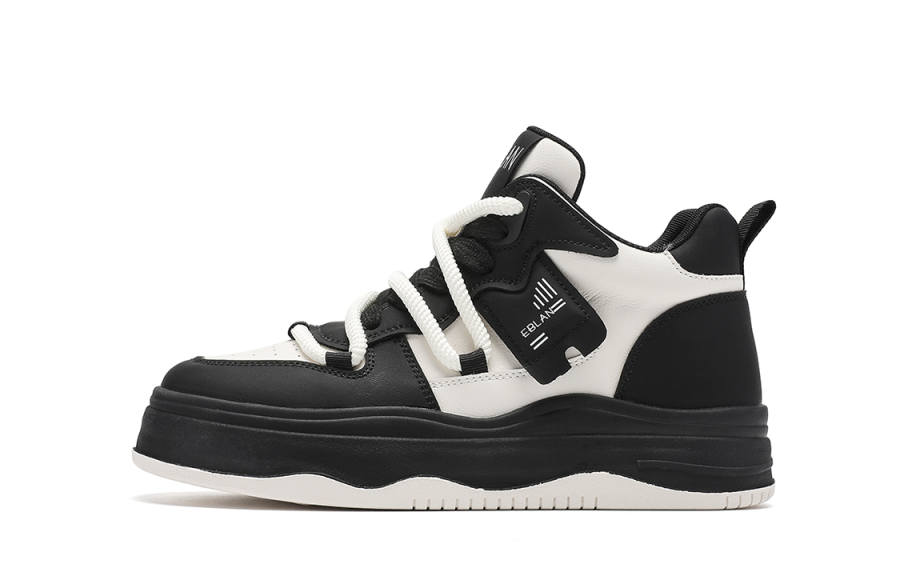 EBLAN Synthetic Leather High top Skateboard Shoes Women's Black
