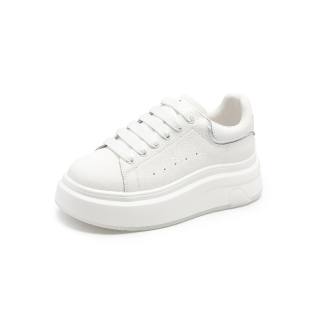BAFFN Cow Leather Slip Resistant Lightweight Non slip Lightweight Low top Skateboard Shoes Women's White