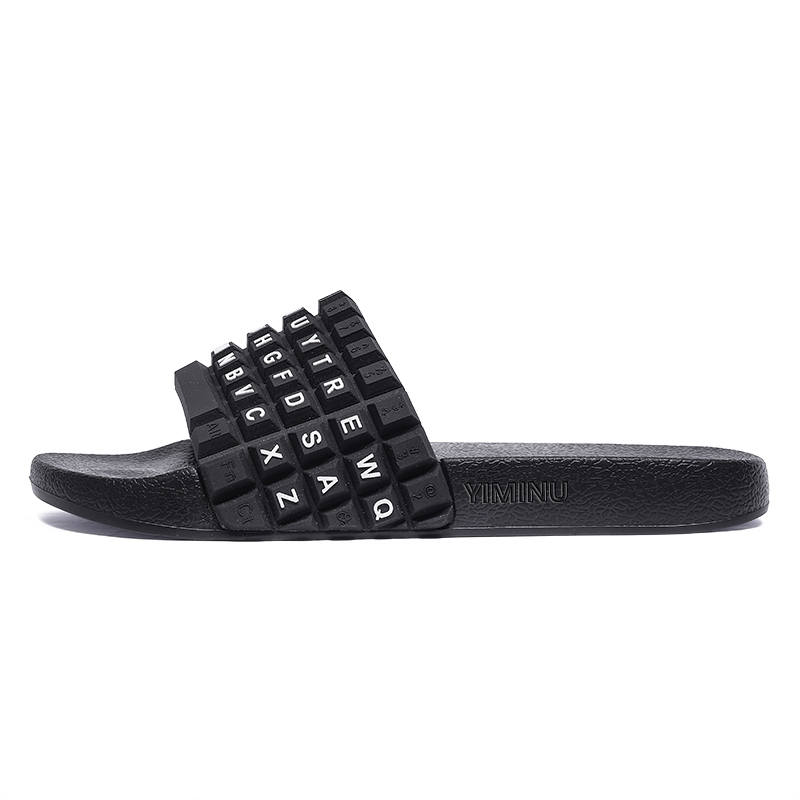YIMINU Abrasion Resistant Abrasion Resistant Slide Slippers Men's Black