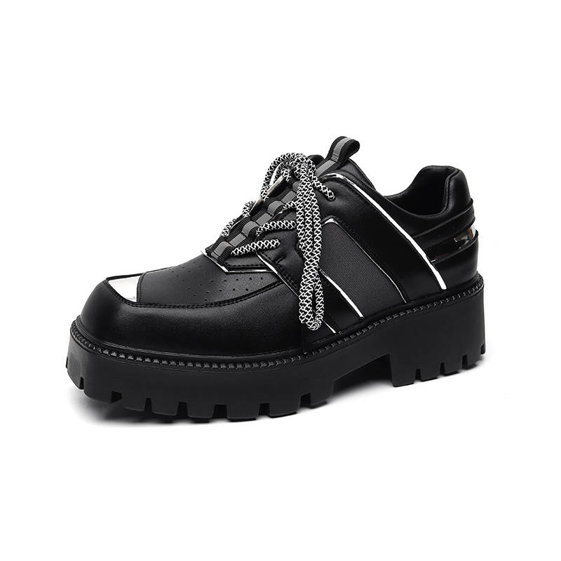 KAQIAODI Microfiber Leather Casual Shoes Men's Black