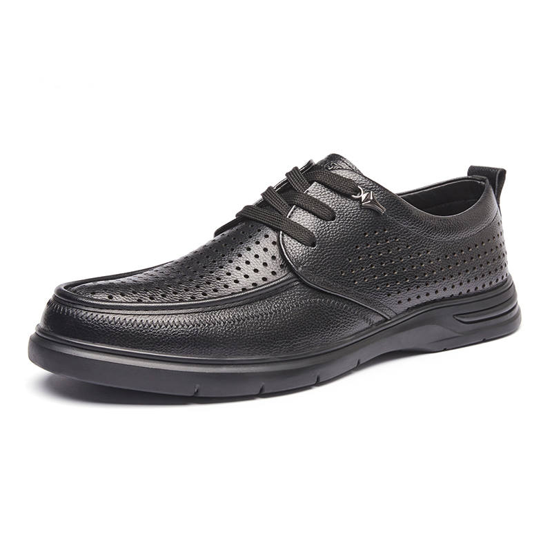 Mulinsen Top Grain Cow Leather Casual Shoes Men's Black