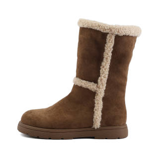 CENTRAL&KITTY Thermal Coverage Thermal Coverage Thickened And Fleece Lined, Comfortable Maillard Style Short Mid Calf
