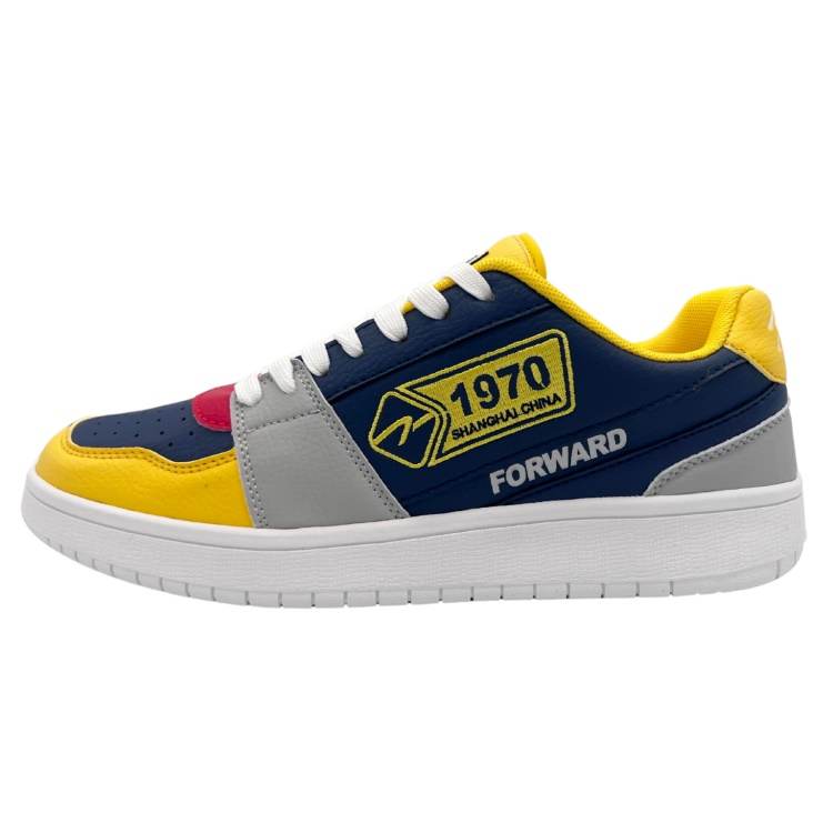 QIANJIN Slip Resistant, Abrasion Resistant, Lightweight Low top Skateboard Shoes Men's Navy Blue