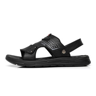 TT&MM Microfiber Leather Beach Sandals Men's Black