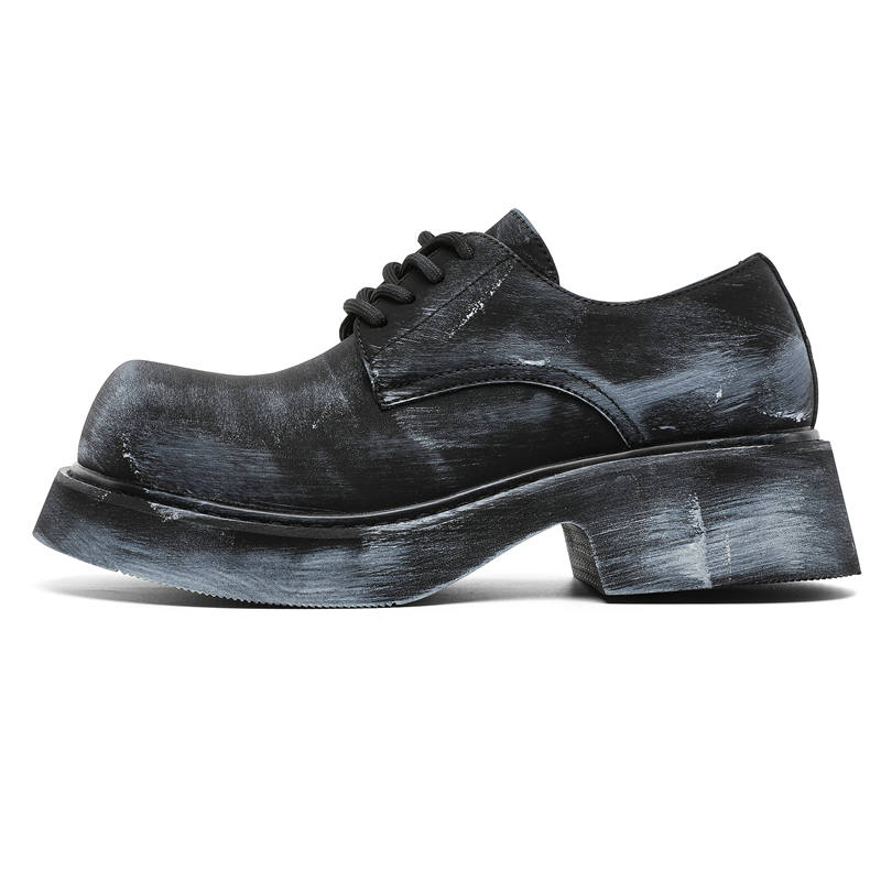 V05 Microfiber Leather Low top Casual Shoes Unisex Black Gray