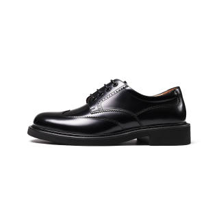 TRUFFAUT Italian Version Highlight Derby Shoes Top Grain Cow Leather Casual Shoes Men's Black