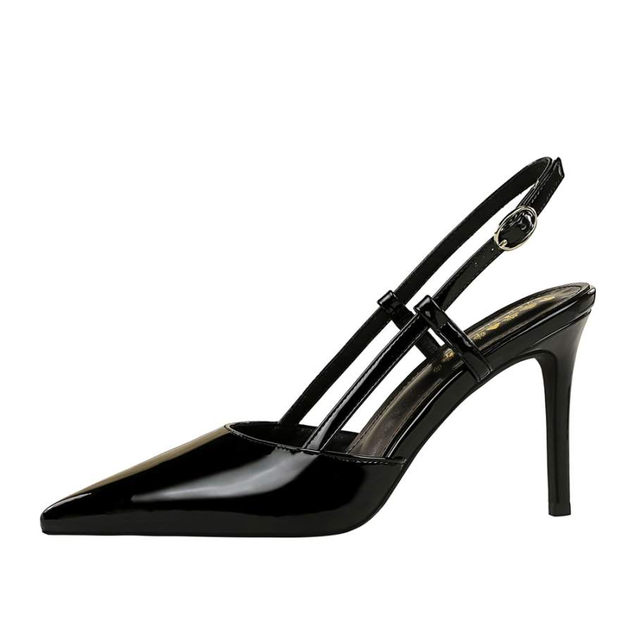QITUMAUL Patent Leather Slim Heel High Heels Women's