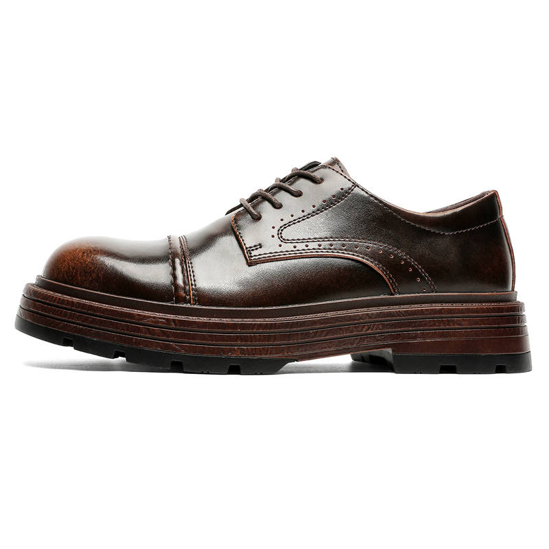 MODENGPAN MODENGPAN Cow Split Leather Casual Shoes Men's Brown