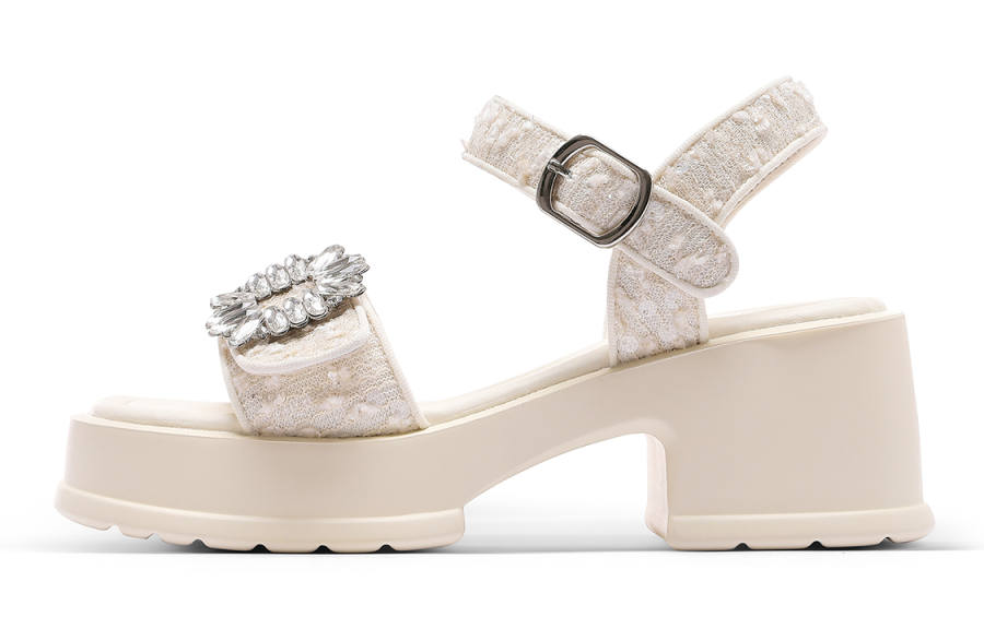 C°BANNER Fabric Beach Sandals Women's Beige
