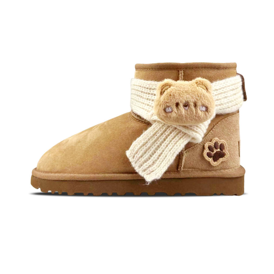 UGG CLASSIC MINI Sheepskin Thermal Short Snow Boots Women's Chestnut