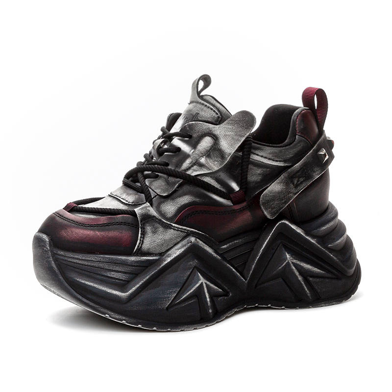XIEGUIHUAYU Microfiber Leather Low top Chunky Sneakers Women's