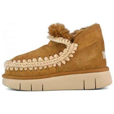 MOU Sheepskin Thermal Abrasion Resistant Thermal Abrasion Resistant Snow Boots Women's Brown