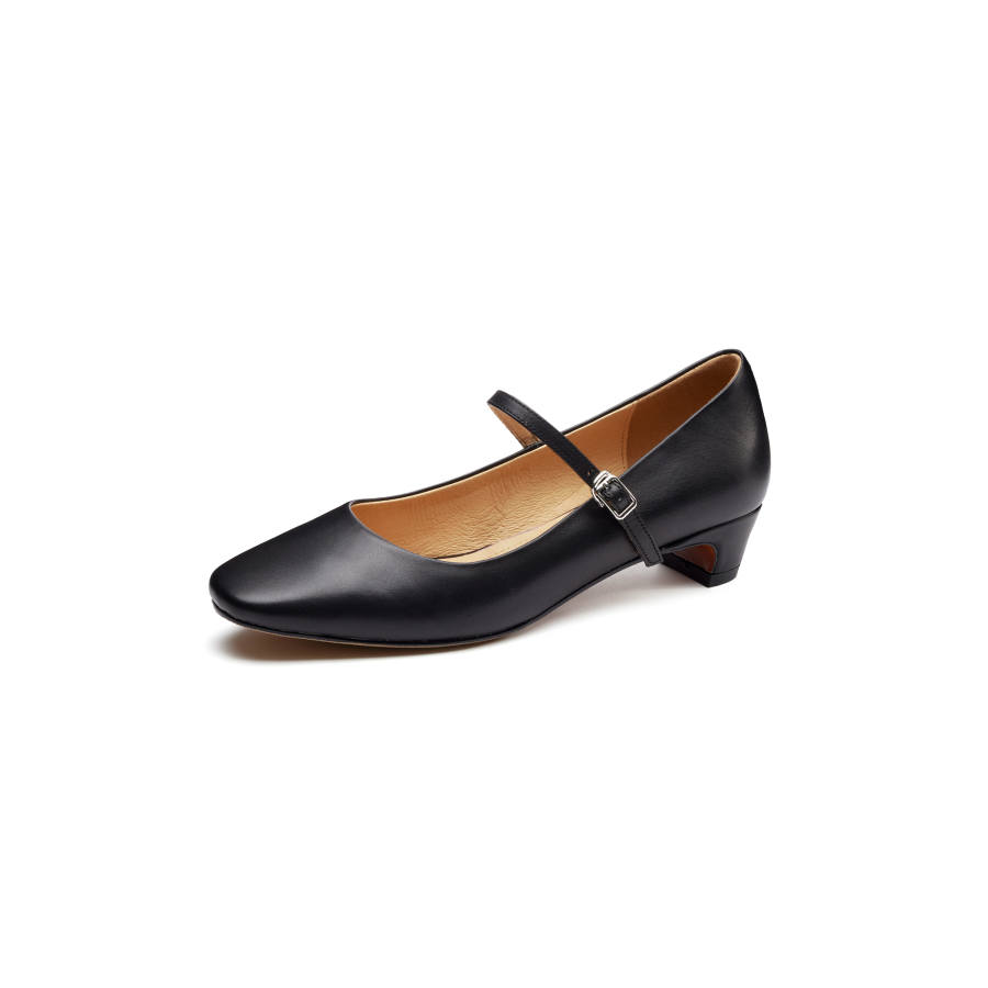 HONGYANGLIN Top Grain Cow Leather Mary Jane Shoes Women's