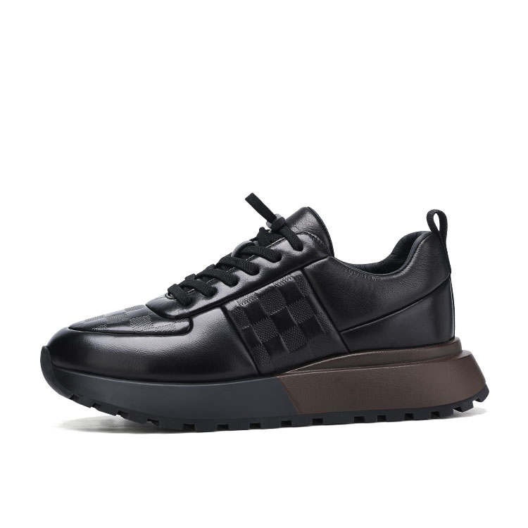 U7 Top Grain Cow Leather Casual Shoes Men's Black