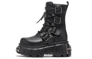 XB-ITER XB ITER Top Grain Cow Leather Crew Combat Boots Women's