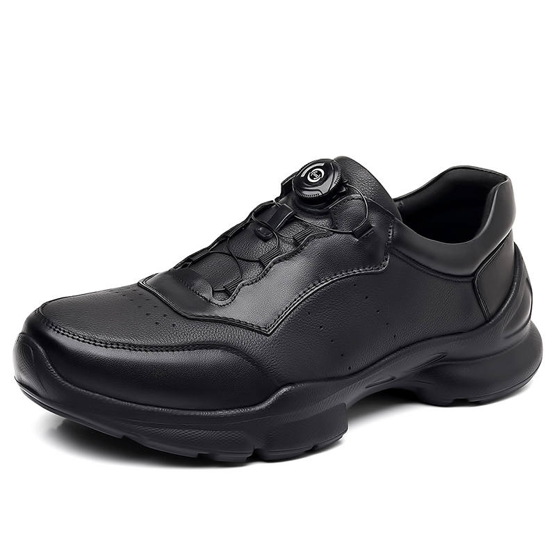 LAORENTOU Top Grain Cow Leather Casual Shoes Men's Black