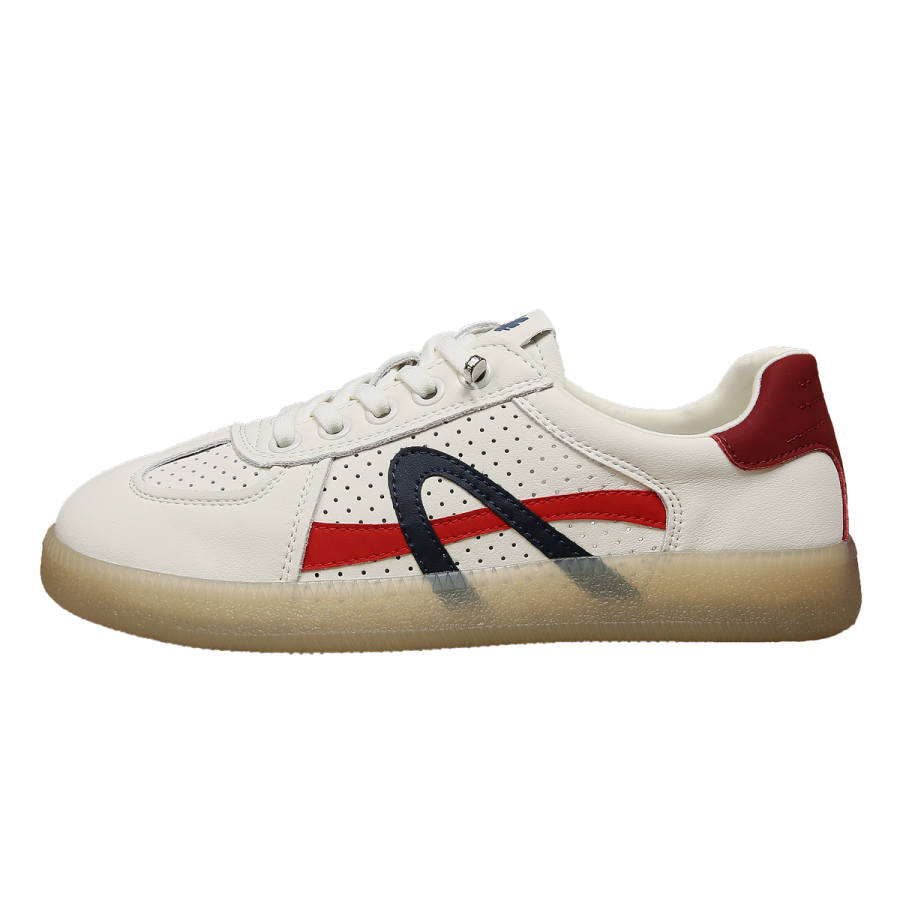 Forest Princess Synthetic Leather Low top Skateboard Shoes Women's Beige Blue