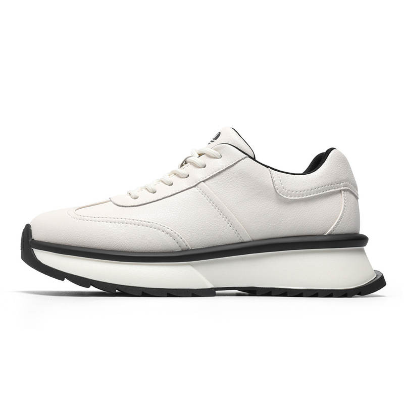 NAVIGARE Small Sailboat Synthetic Leather Height Increasing Low top Casual Shoes Men's White